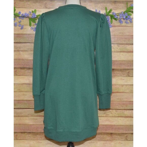Jodifl Sweatshirt Dress Womens Size M Green Long Sleeve Crewneck Pockets Casual - Picture 6 of 9